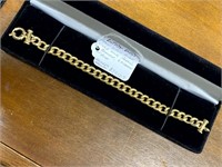 14KT Y/GOLD CURB LINK 8" LENGTH BRACELET