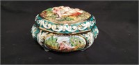 Capodimonte  Italian bowl w/ hinged cover as is