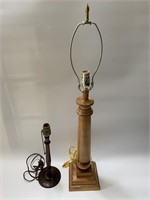 Two Wooden Table Lamps