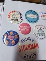 Lot of Political Button Pins to Include Forbes,