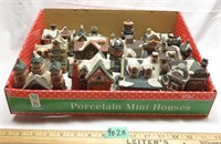Lot of Merry Brite Porcelain Mini Christmas Bldg