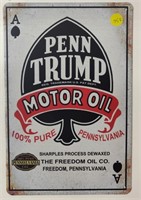 Penn Trump Motor Oil Tin Sign
