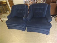 Matching swivel arm chairs one with broken leg