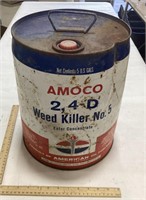 Amoco 2,4D weed killer can - Less than Half Full