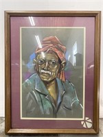 1970s Pastel Painting Signed Artist Unknown