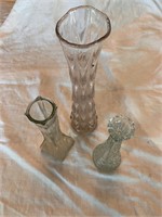 Vintage Glass Vase Trio