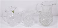 (3) signed Waterford Crystal pitchers in
