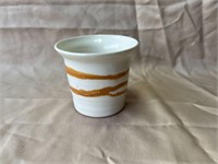 Handmade Ceramic White And Orange Jar