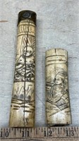 Antique Japanese Carved Bone (katana?) Handle