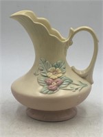 Vintage HULL pottery pitcher with floral motif