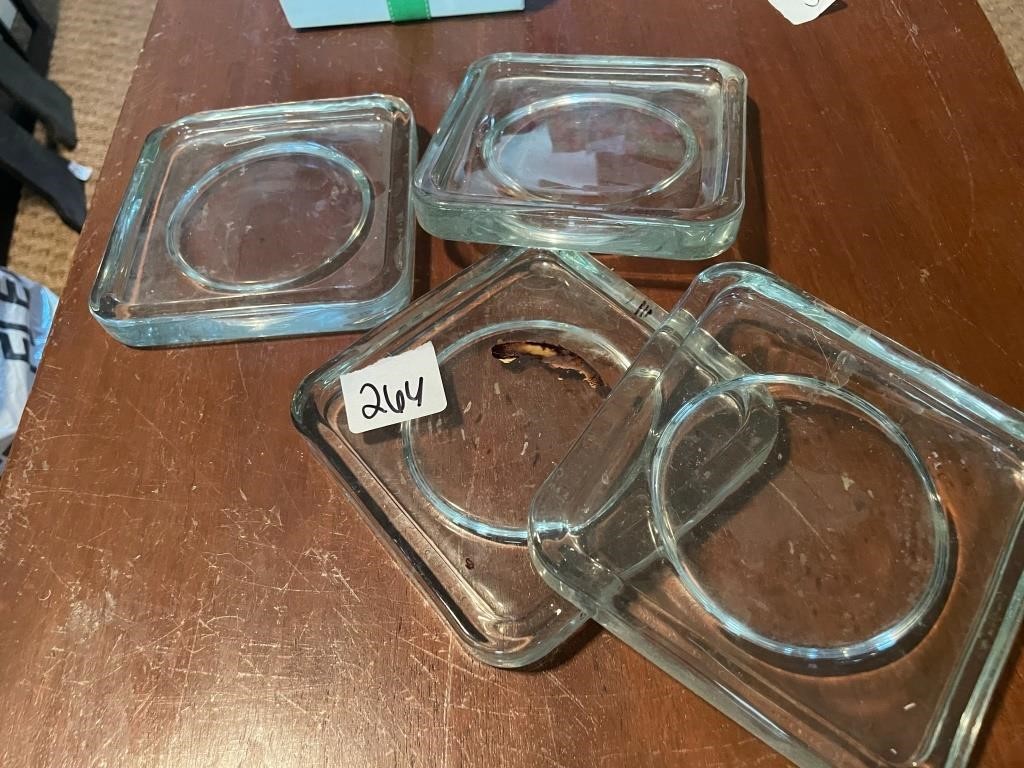 Clear glass coasters