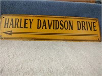 Harley Davidson Drive Metal Sign - 4" x 26"