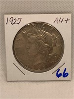 1927 Peace Dollar AU+