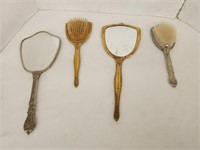 Vintage Handheld Mirrors and Brushes