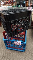 3 PLASTIC MILK CRATES