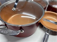 Red Copper Pan Set