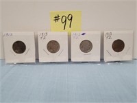 1913, (3) 1913TyII Buffalo Nickels