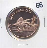 Spinosaurus One Ounce .999 Copper Round
