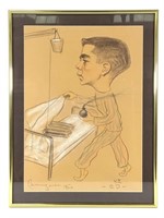 1950 Framed Caricature - Artist Signed