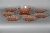 Vintage Arcoroc France Rosaline Bowl/Plates