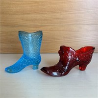 Pair of Fenton Glass Shoe & Boot