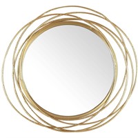 20 in. DIA Framed Gold Round Wall Mirror  Circle R