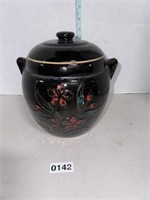 Vintage Stoneware Crock Cookie Jar Bean Pot With