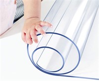 Clear Vinyl Table Pad  20x54 In  1.5mm Thick