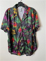 Vintage Colorful Rainforest Button Up Shirt