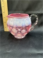 Pink and coin spot opalescent pitcher