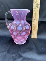 Pink and coin spot opalescent pitcher
