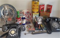 Vintage Group: Rotary Phones, Tobacco, Ink Well