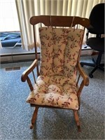 Wood rocking chair with seat cover