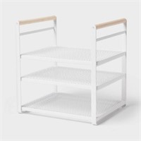 Metal 3-Tier Adjustable Shelf Box White