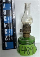 “Nutmeg” Green oil lamp 7”