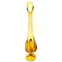 Amber Glass Swung Vase 20 1/2" Tall