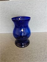 LARGE BLUE CRYSTAL GLASS VASE ROMANIA