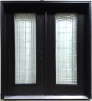 36" Wide Woodgrain Fiberglass Double Door