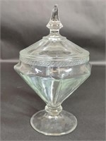 Vintage EAPG Lidded Clear Glass Candy Dish