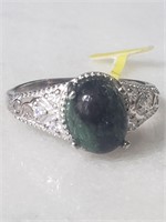 New Sterling Silver Ruby Zoisite Ring Sz 10