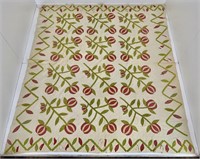 Patchwork quilt - flowers and vines, 7'-2" x 7'-11