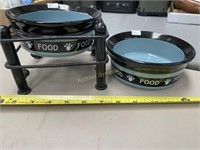 Dog Food Bowls, one w/ stand