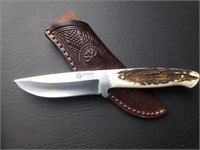 Boker Arbolito Classic 519H Stag Fixed Blade Knife