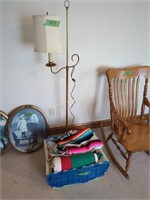 Floor Lamp And Lot Of Linens