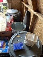 Trash cans and horse feed