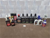 Oils and fluids (some full, some parts)