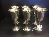 6 PEWTER CHALICES (HOLLAND)