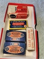 5 Vintage 22 Rifle Shell Boxes w/ Ammo