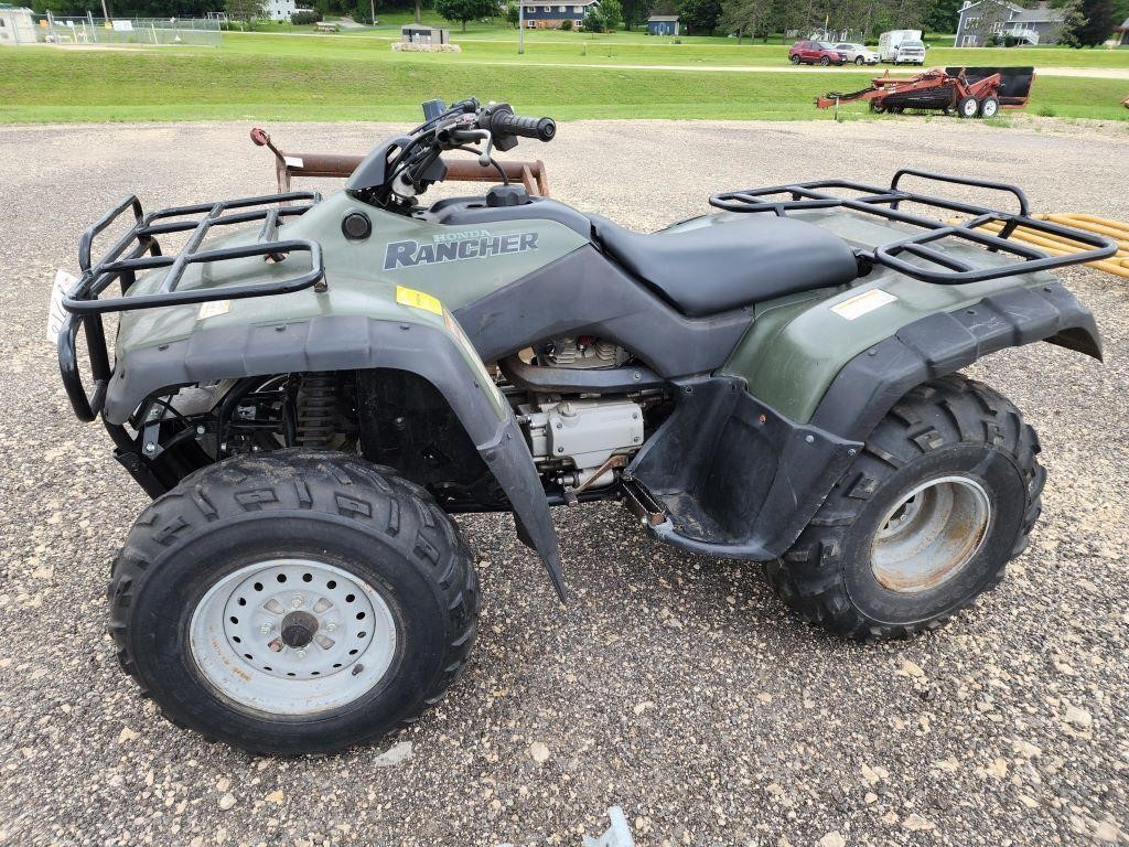 2002 Honda Rancher 4x2; seller started it for us b