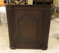 Early Oak Hanging Corner Cabinet.